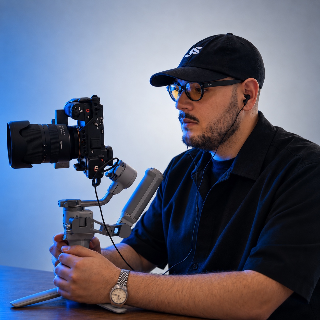 Giordano Casaretti, fondatore di Jordano Studio, durante uno shooting